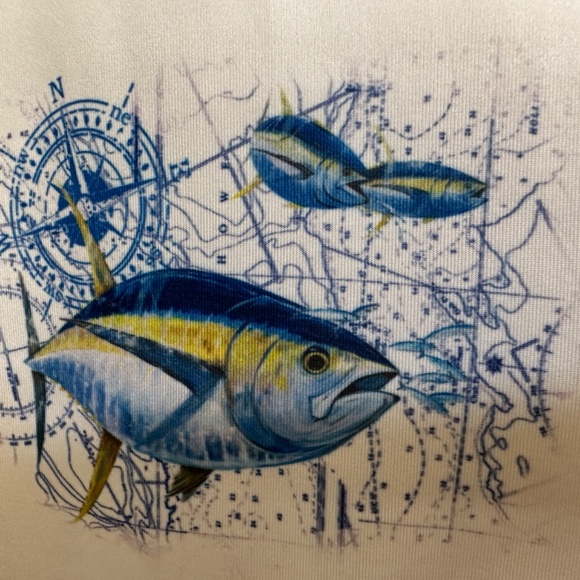 Mens XL Sun Swim Fishing T Shirt Tropical Fish Nautical Cedar Key, Florida  Boat - Picture 3 of 8
